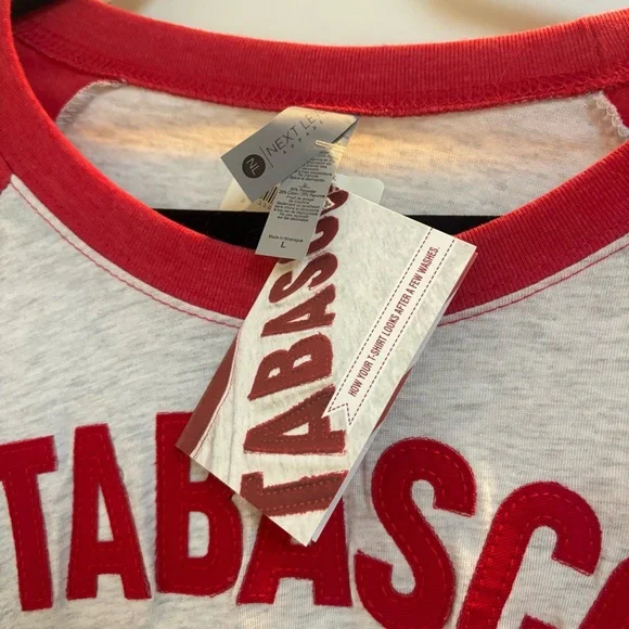 Next Level Apparel Red and Gray Raglan Tee - Picture 3 of 5